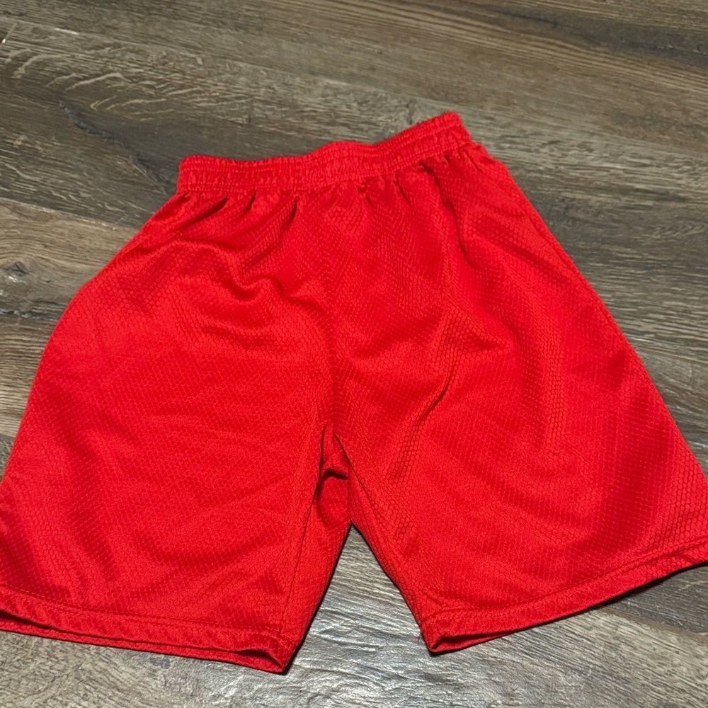 Kids Red Mesh Shorts